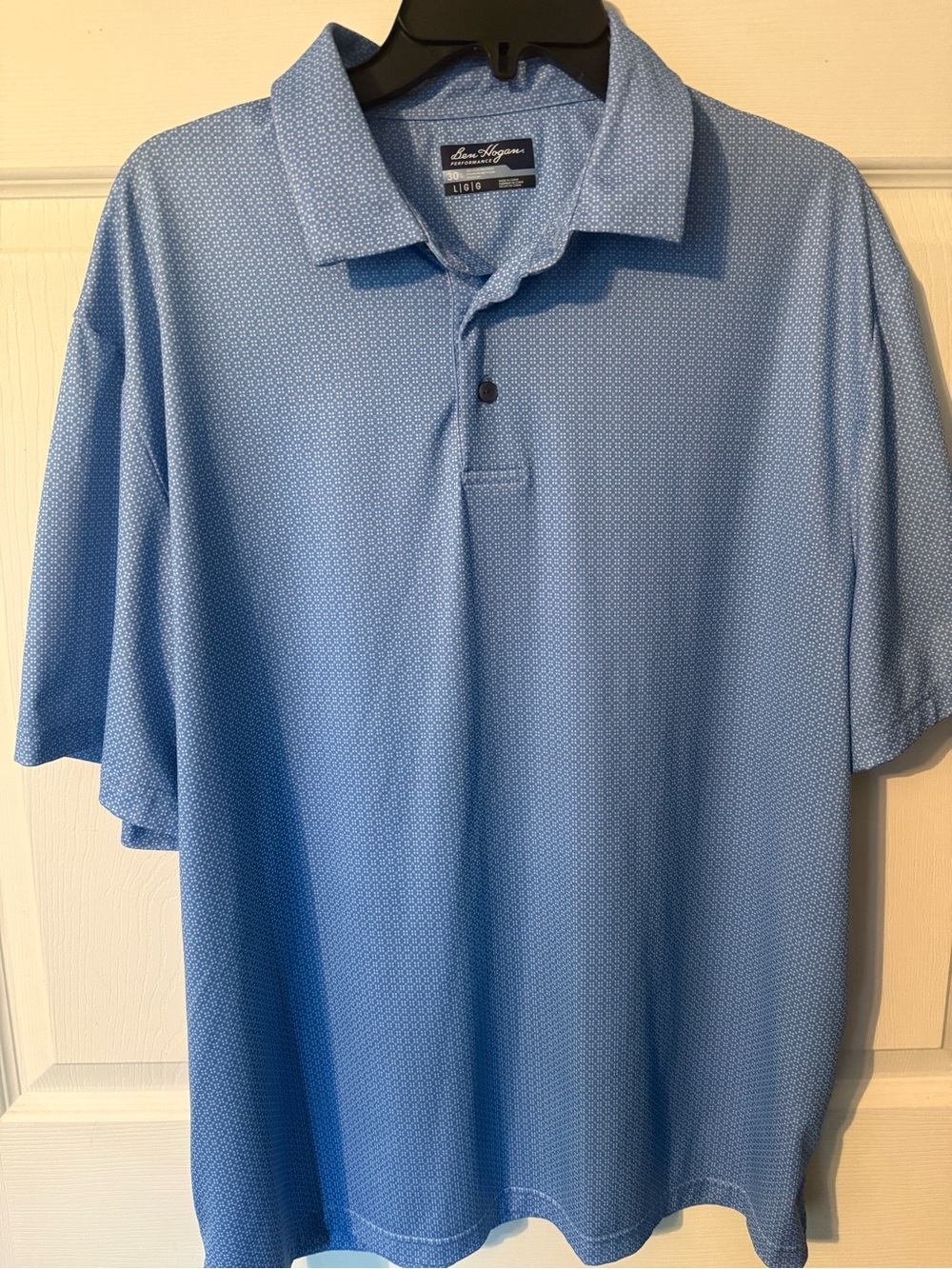 Hogan Men's Sky Blue Micro-Pattern Polo